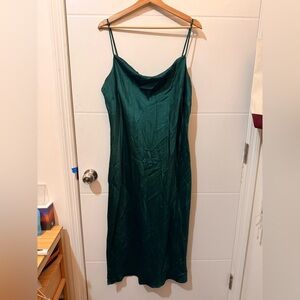Express Deep Green Satin Dress